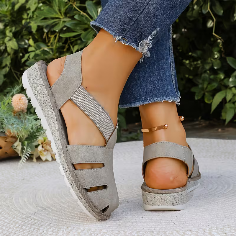 Women's Comfortable Breathable Elastic Straps Hollow-Out Roman Sandals Shoes
