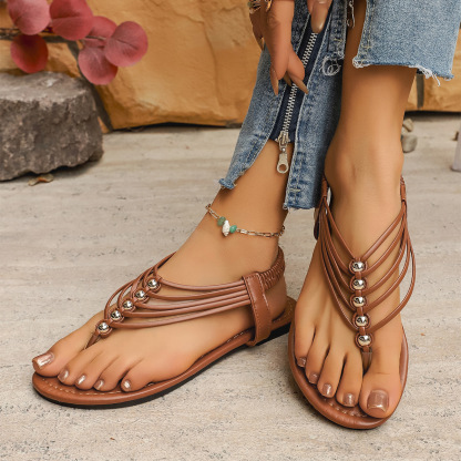 Women's Bohemian Style Flat Sandals for Outdoor and Vacation Wear