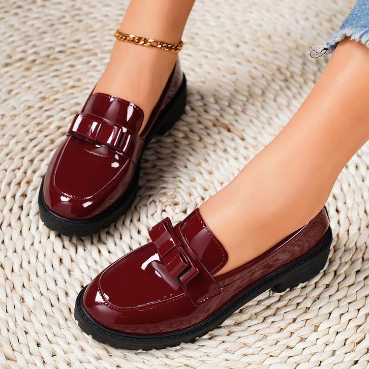 Women's Comfortable Bow Loafers Slip-On Shoes