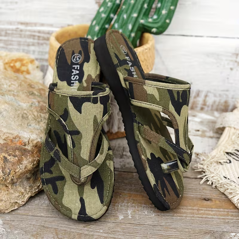 Women's Comfortable Camouflage Flip flops Beach Sandals Slippers