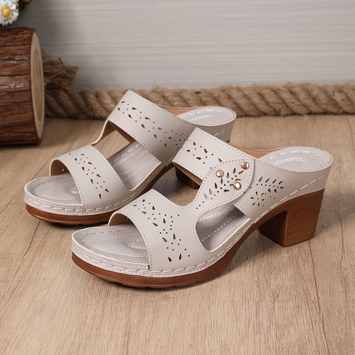 Women's Elegant & Comfortable Ethnic Style Chunky heel Sandals Slippers