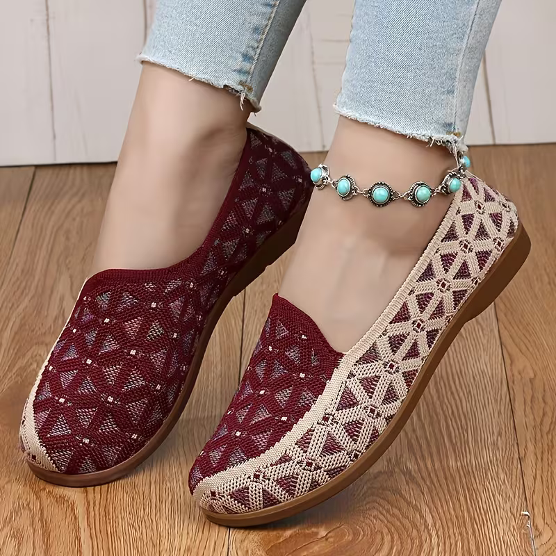 Women's Soft & Breathable Hollow Design Slip-On Shoes Lace Loafers