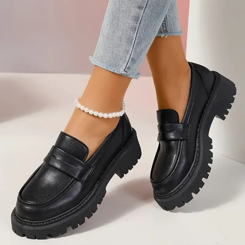 Women‘s Premium Leather Platform Loafers