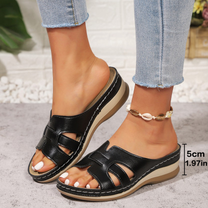 Women's Comfortable Platform Wedge Heel Slip-On Sandals