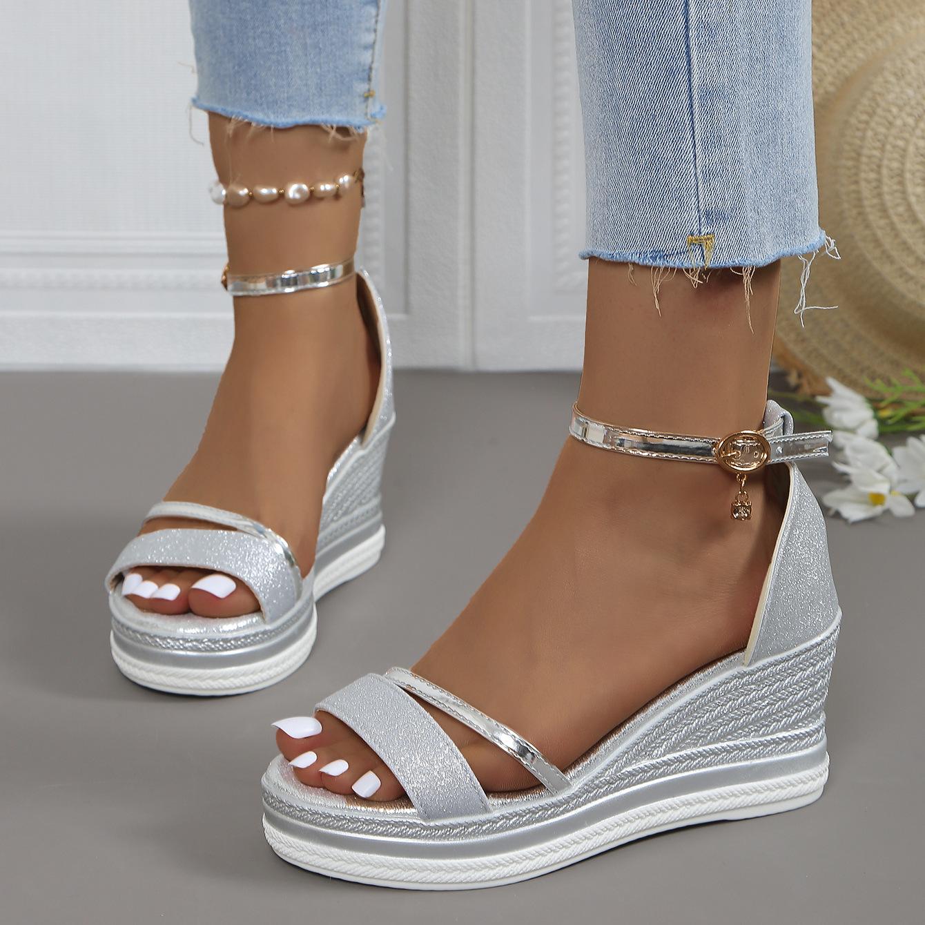 Women's Fashion Rhinestone Platform Wedge Sandals