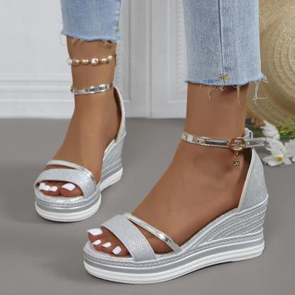 Women's Fashion Rhinestone Platform Wedge Sandals