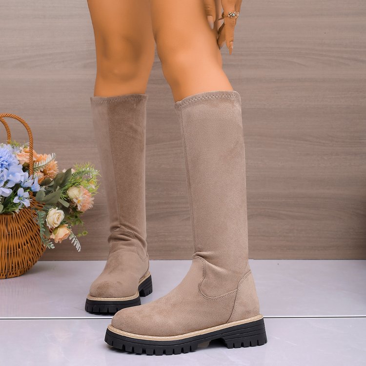 Women's Stylish Anti-Slip & Zipper Closure Platform Versatile Boots 