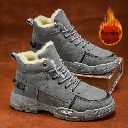 Men's Thermal Insulated Cushioned Insole & Non-Slip Winter Snow Boots for Outdoor Hiking, Casual & Daily Wear