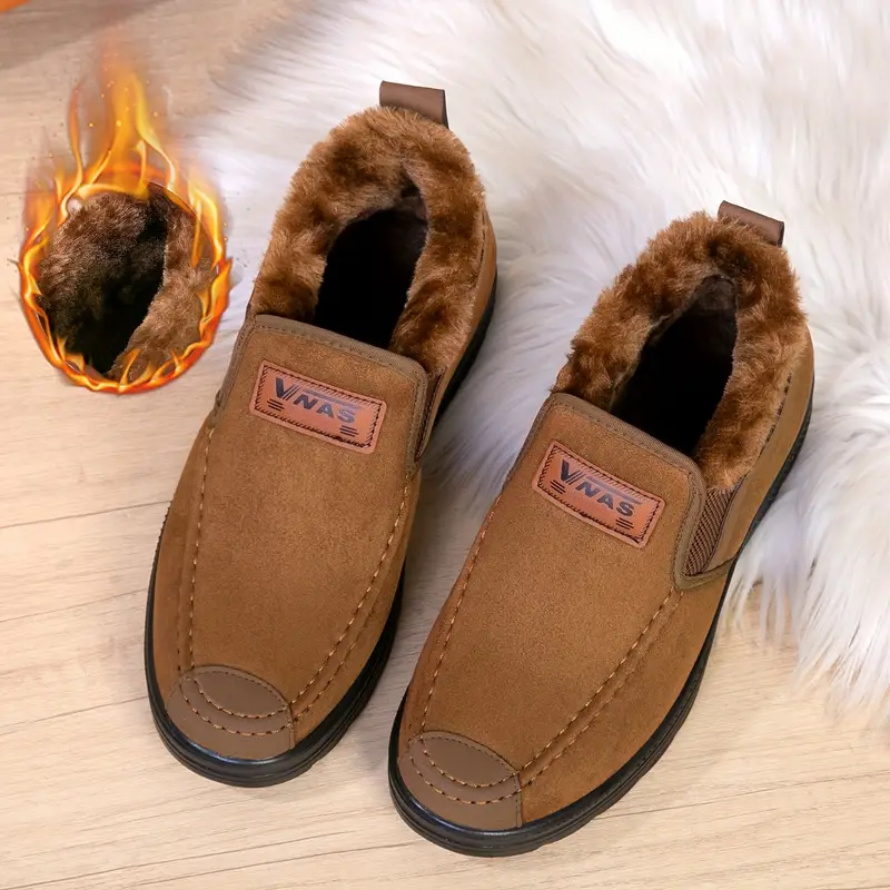 Men's Warm & Slip-Resistant Arch Support Slip-On Winter Shoes Boots for Casual & Outdoor Activities