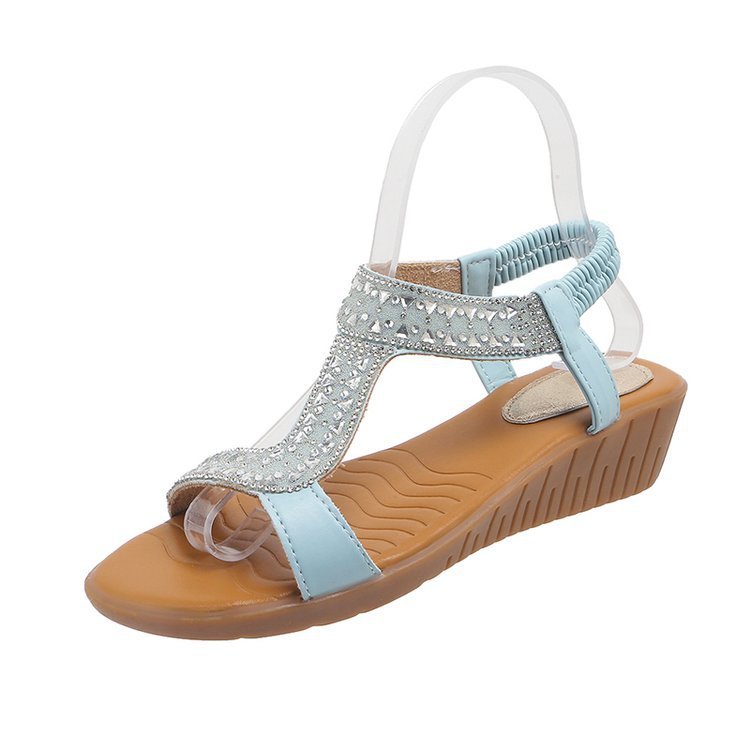Women's Bohemian Rhinestone Comfortable Wedge Sandals