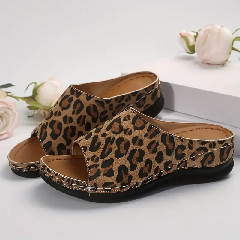 Women's Leopard Print Fashion Lightweight Comfortable All-match Summer Sandals