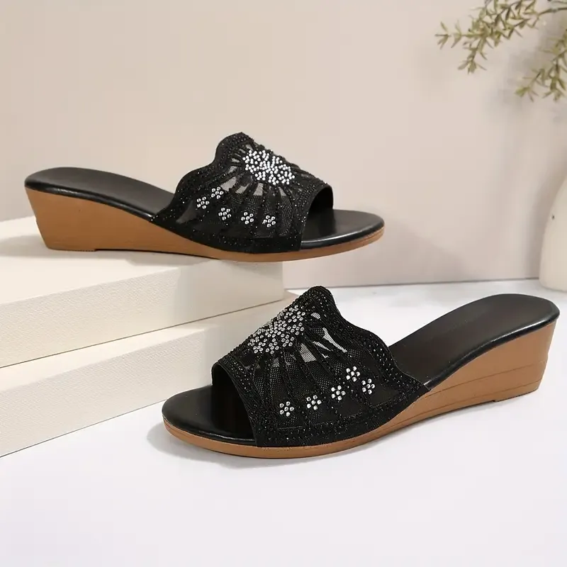 Women's Fashion Casual Chunky Heel Glitter Sandals