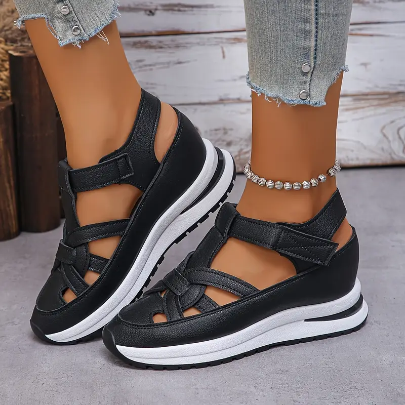 Women's Plus Size Breathable Cut-Out Platform Sports Sandals