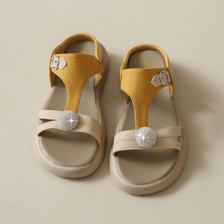 Women's Fashion Rhinestone Hollow Sandals Slip-On Flat Sandals