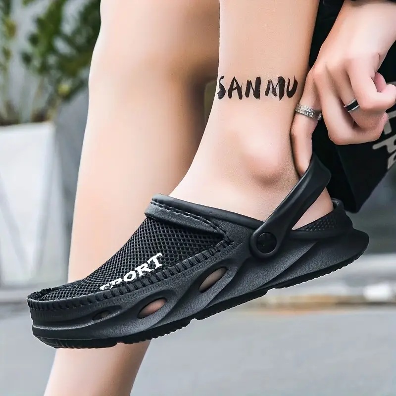 Men's Mesh Hollow Out Breathable Comfy Non-Slip Clogs Garden Shoes Beach Sandals