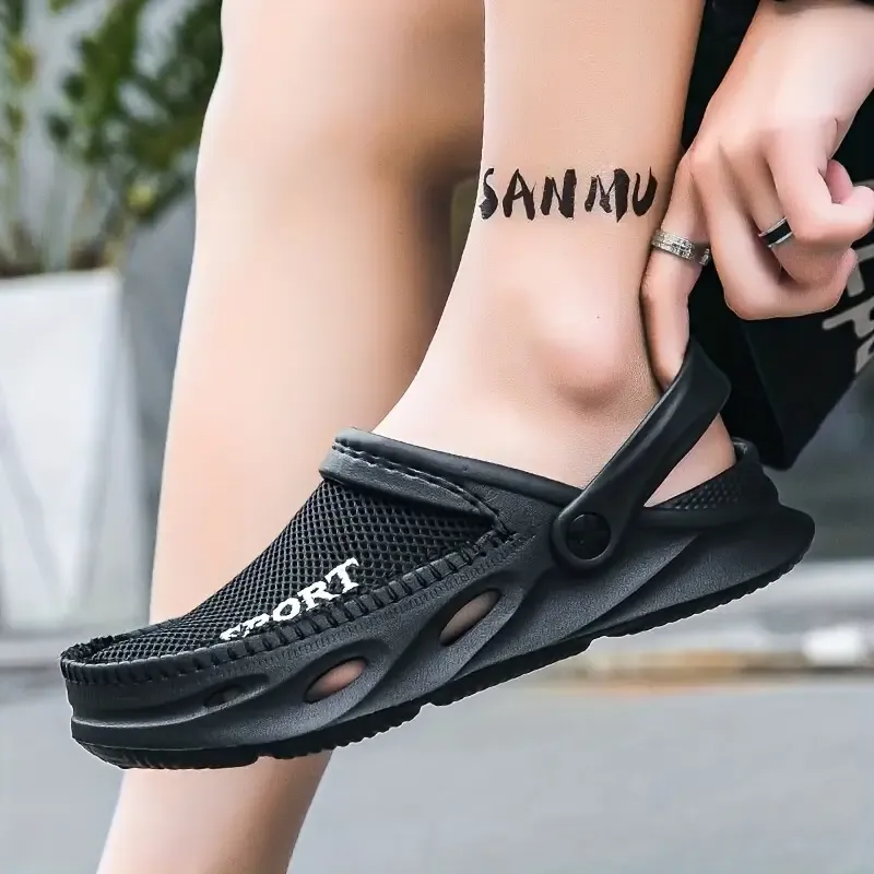 Men's Mesh Hollow Out Breathable Comfy Non-Slip Clogs Garden Shoes Beach Sandals