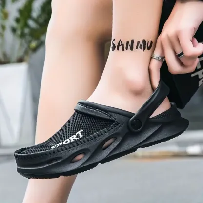 Men's Mesh Hollow Out Breathable Comfy Non-Slip Clogs Garden Shoes Beach Sandals