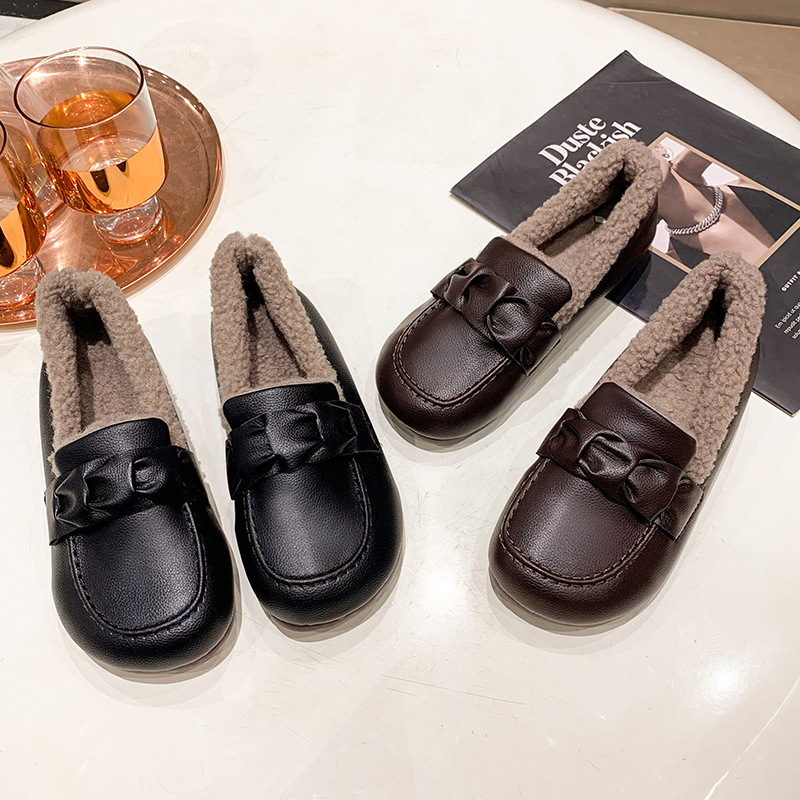 Women's Comfortable and Warm Leather Flat Shoes
