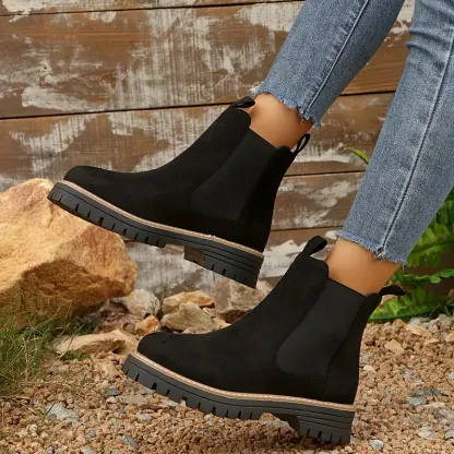 Women's Fashion Arch Support Slip-Resistant Chunky Heel Ankle Boots for Winter & Fall 