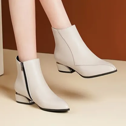 Women's Fashion Chunky Low Heeled Ankle Boots