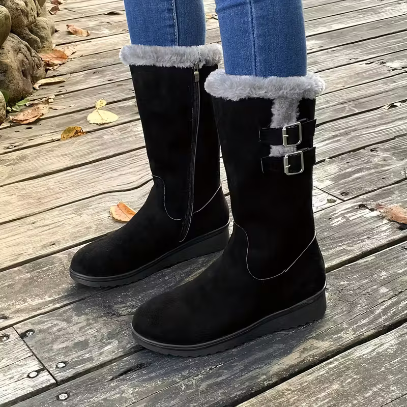 Women's Thickened PWarm Lining Slip-Resistant Mid-Calf Boots