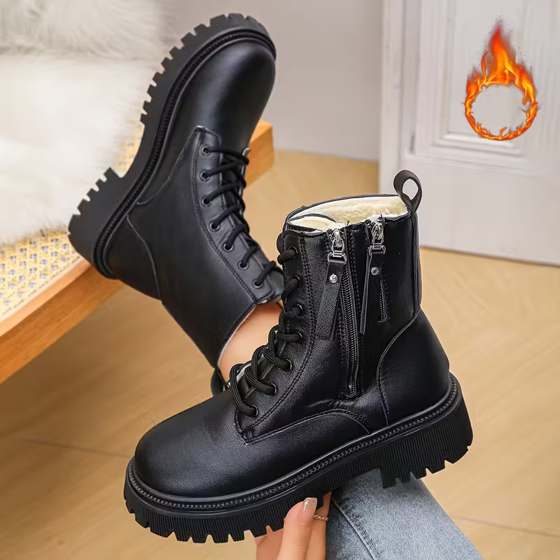 Women's Stylish Comfortable Slip-Resistant Winter Lace-Up Ankle Boots