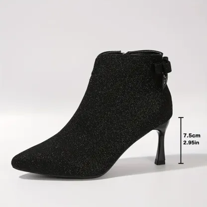[Copy]Women's Sparkling Fashion Elegant Versatile Chunky Heel Boots