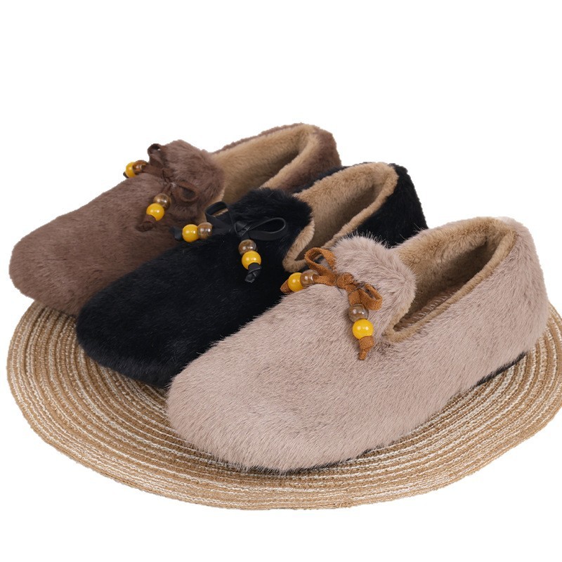Women's Warm Fluffy Slip-on Shoes for Indoor/ Outdoor