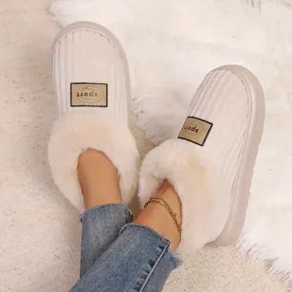 Women's Fluffy Warm Silent Floor Slippers House Shoes Indoor/Outdoor Shoes