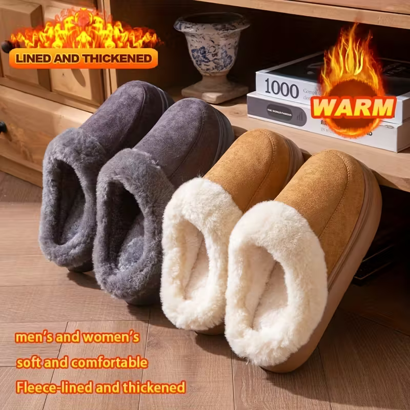 Unisex Thickened Warmth Non-Slip Plush Slippers