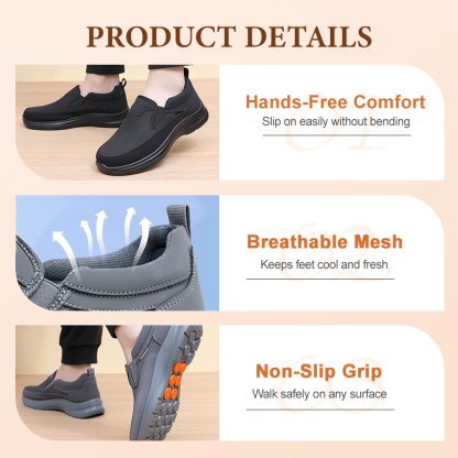 👟Men's Orthopedic Breathable Slip-On Sneakers - Arch Support with Memory Foam Insoles for All-Day Comfort 🏃‍♂️💨