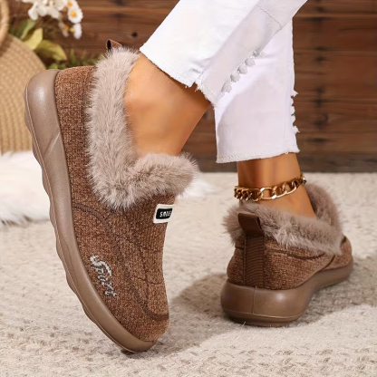 Women's Lined Thickened Warm Slip-On Shoes for Indoor/Outdoor
