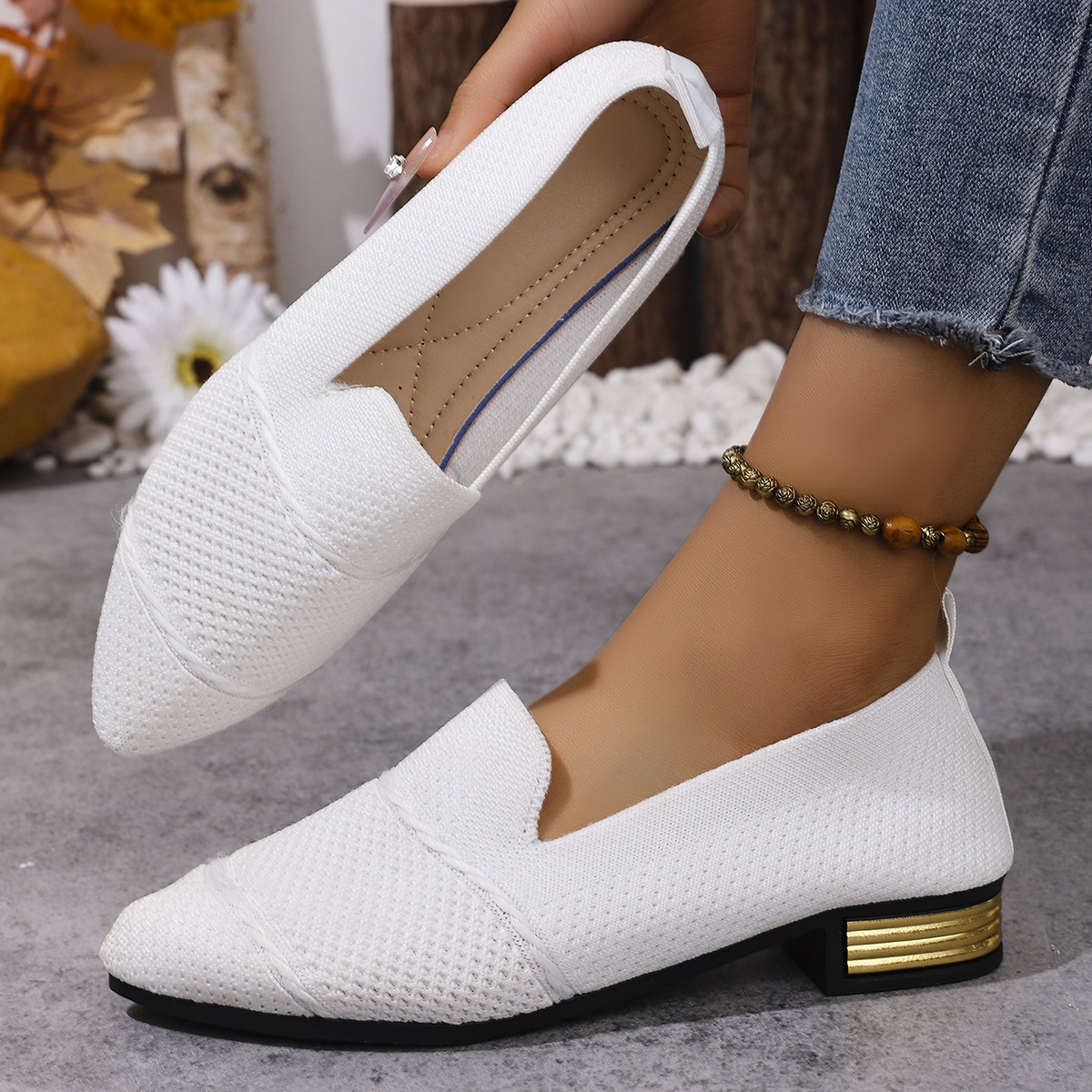 Women's Fashion Breathable Knit Slip-On Shoes
