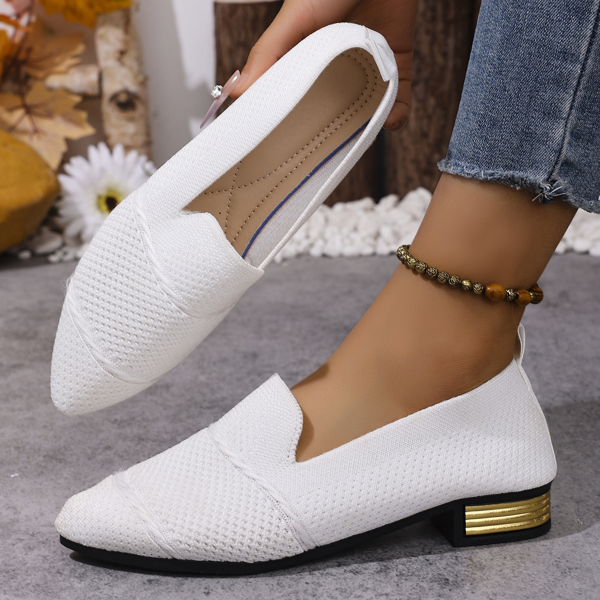 Women's Fashion Breathable Knit Slip-On Shoes