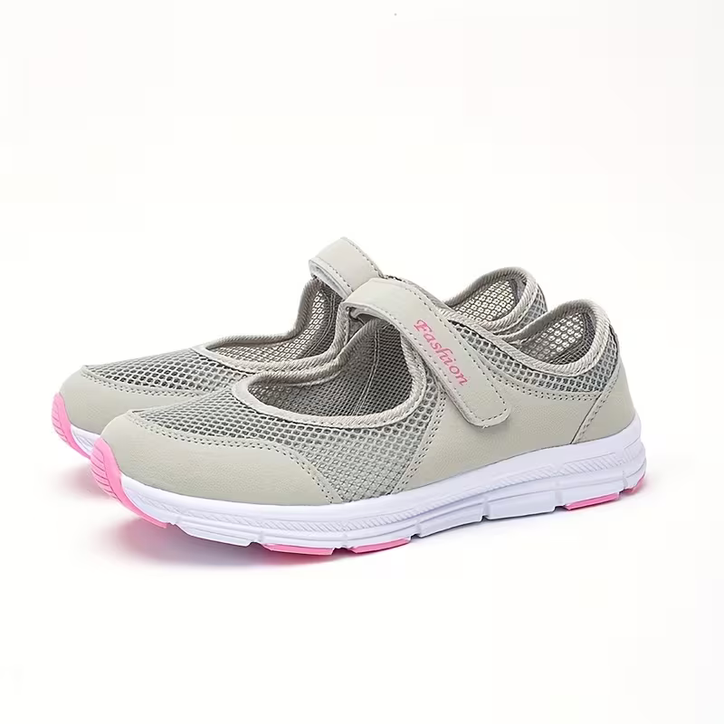 Women's Breathable Mesh Hook And Loop Walking Shoes Orthopedic Sneakers