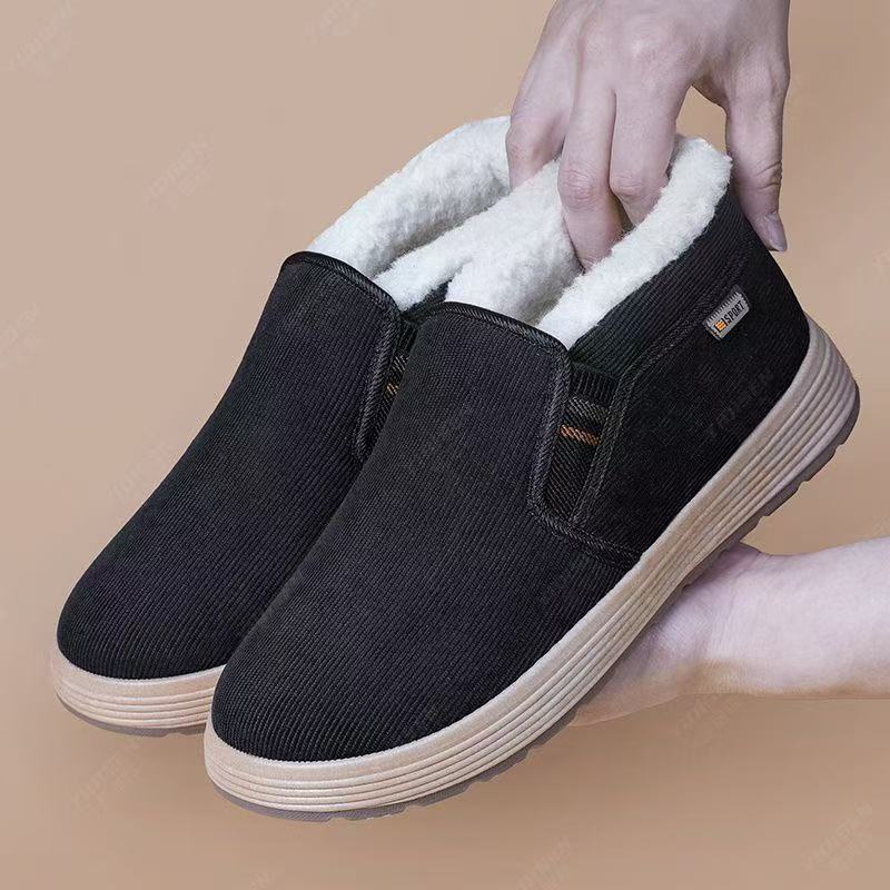 Men’s Fleece-Lined Warm Slip-On Winter Walking Shoes Boots