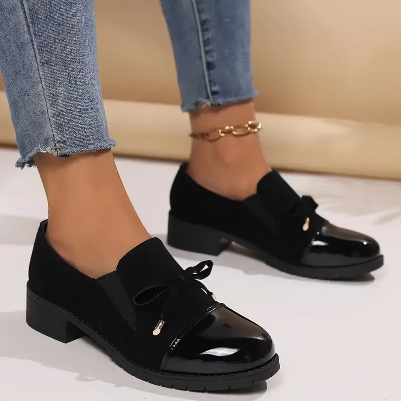 Women's Bow Elastic Casual Thick-soled Loafers