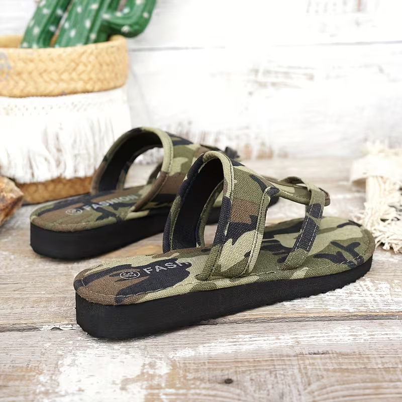 Women's Comfortable Camouflage Flip flops Beach Sandals Slippers