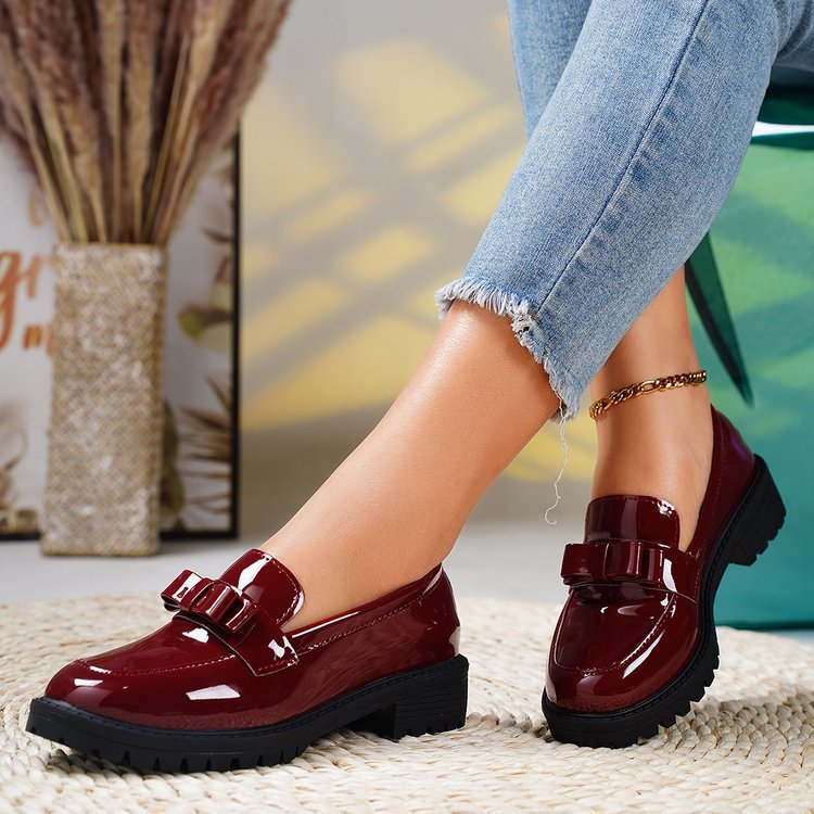 Women's Comfortable Bow Loafers Slip-On Shoes