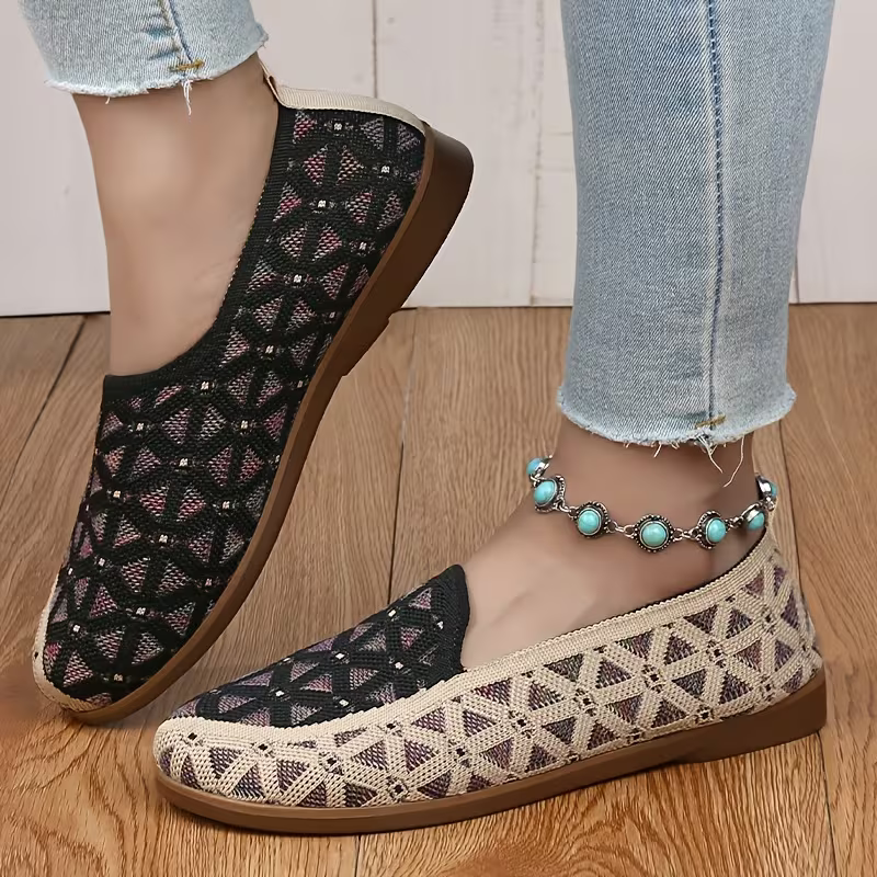 Women's Soft & Breathable Hollow Design Slip-On Shoes Lace Loafers