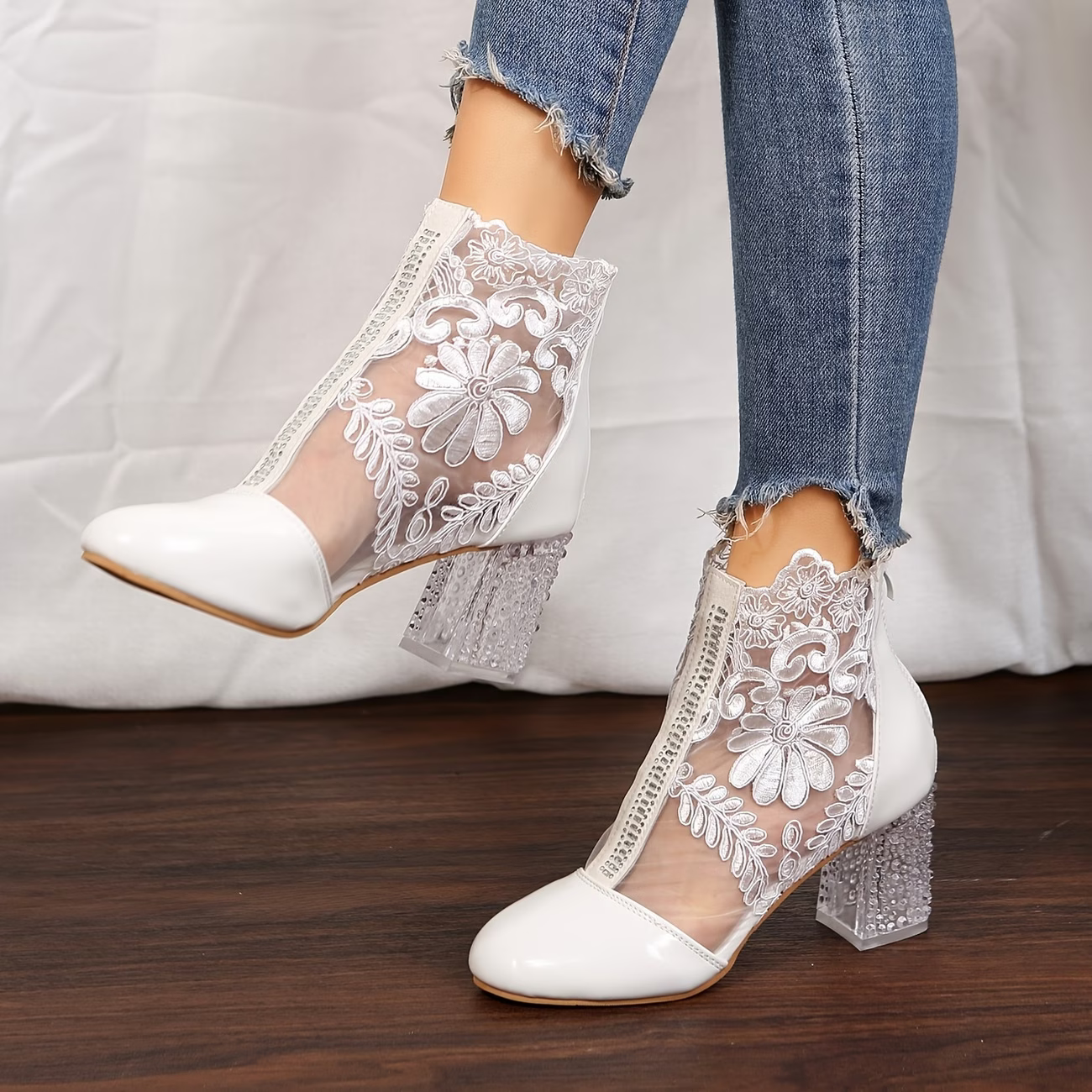 Women's Elegant Mesh Boots Classy Lady Shoes
