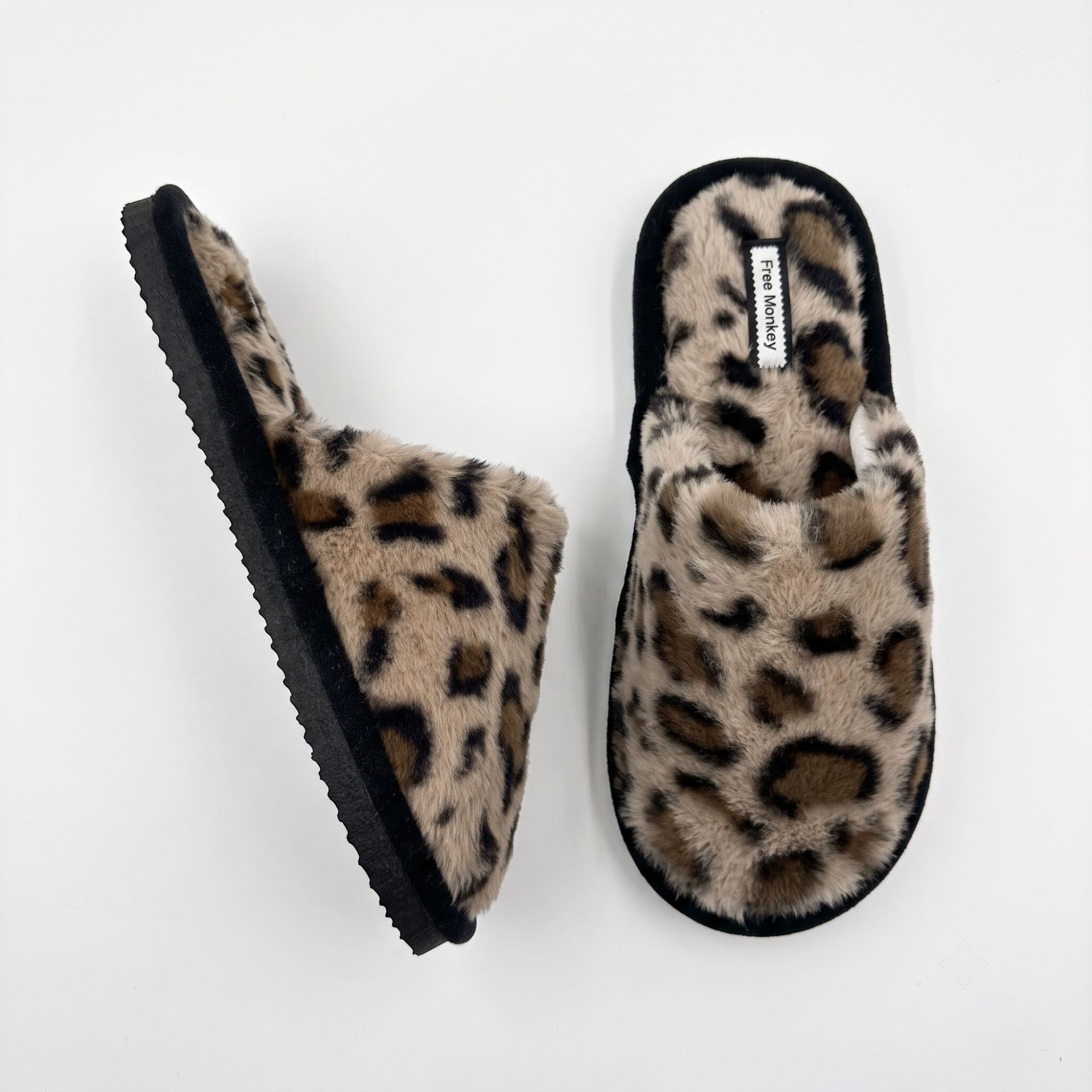 Women’s Leopard Print Fuzzy Mule Slippers