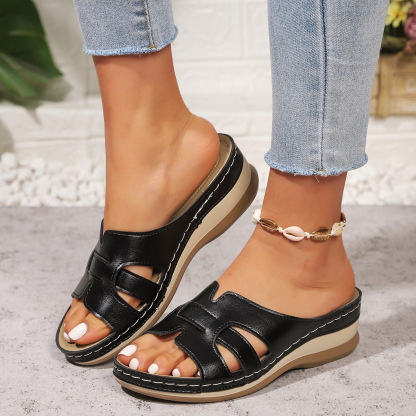Women's Comfortable Platform Wedge Heel Slip-On Sandals