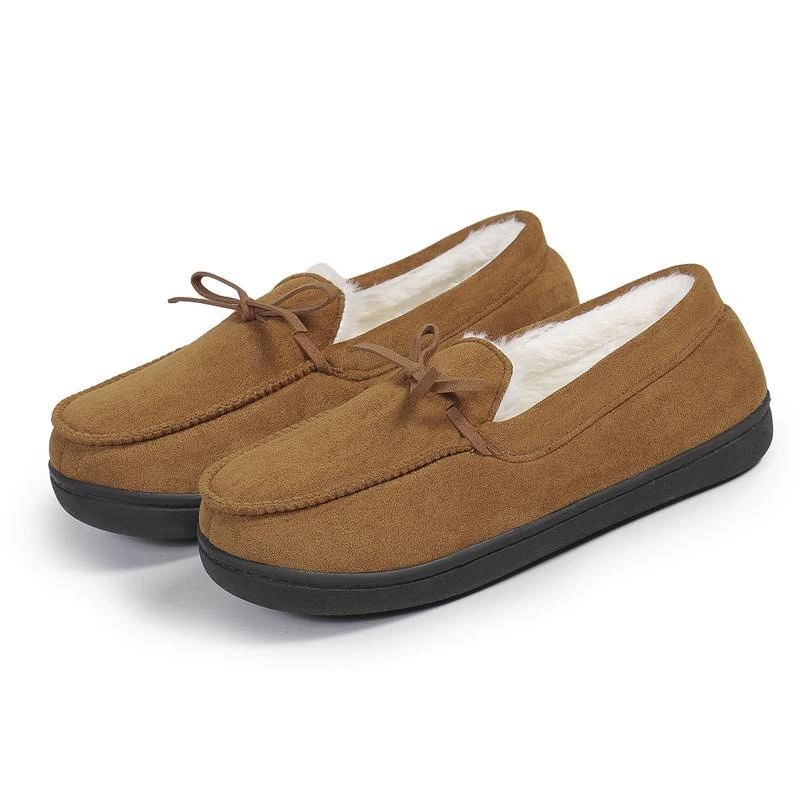 Women's Warm Fleece Moccasin Slippers Bow Detail Indoor/Outdoor Shoes