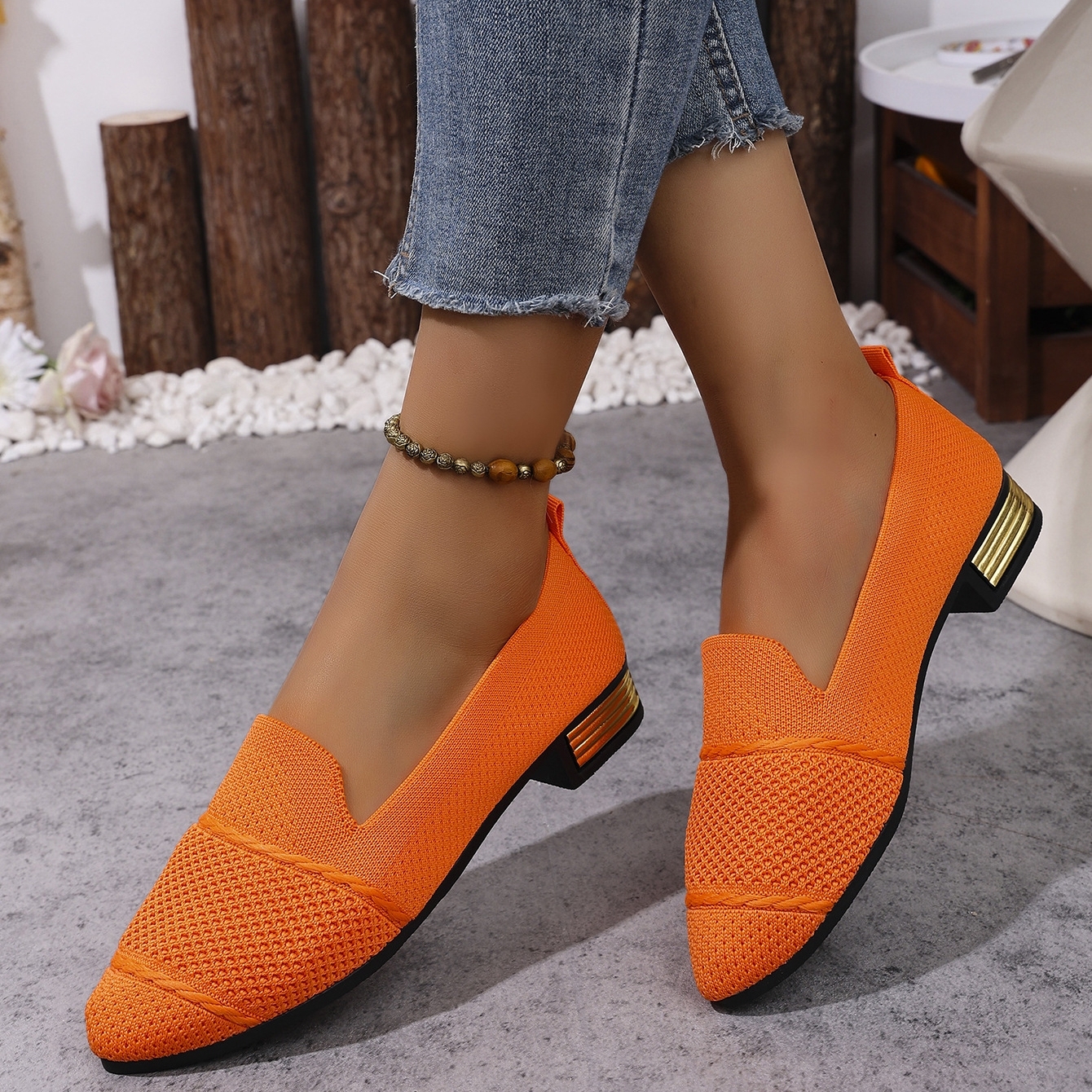 Women's Fashion Breathable Knit Slip-On Shoes