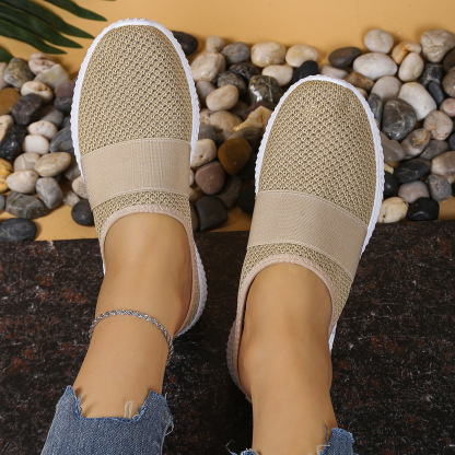 Women's Breathable and Comfortable Knit Mule Sneakers Slip-On Outdoor Walking Shoes