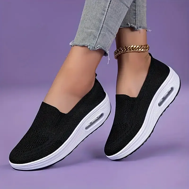 Women's Breathable Knit Slip-on Sneakers Casual Shoes