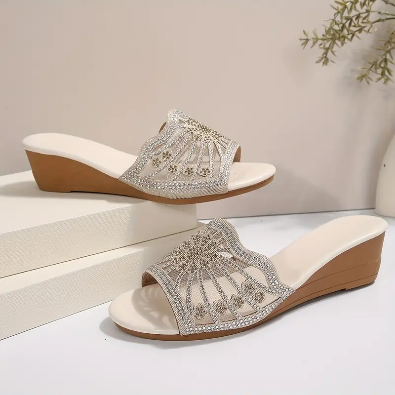 Women's Fashion Casual Chunky Heel Glitter Sandals