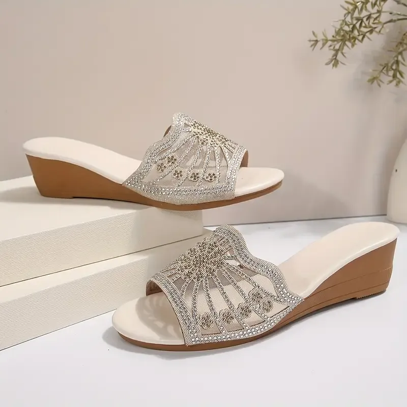 Women's Fashion Casual Chunky Heel Glitter Sandals