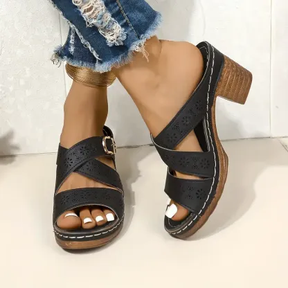 Women's Stylish & Comfortable Slip-On Platform Wedge Sandals